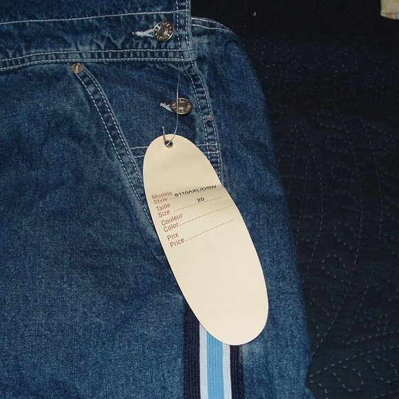 LAST ONE!!! NEW Vintage Sz 20 Blue Denim Carpenter Style Bib Overalls REVOLT - Picture 9 of 10